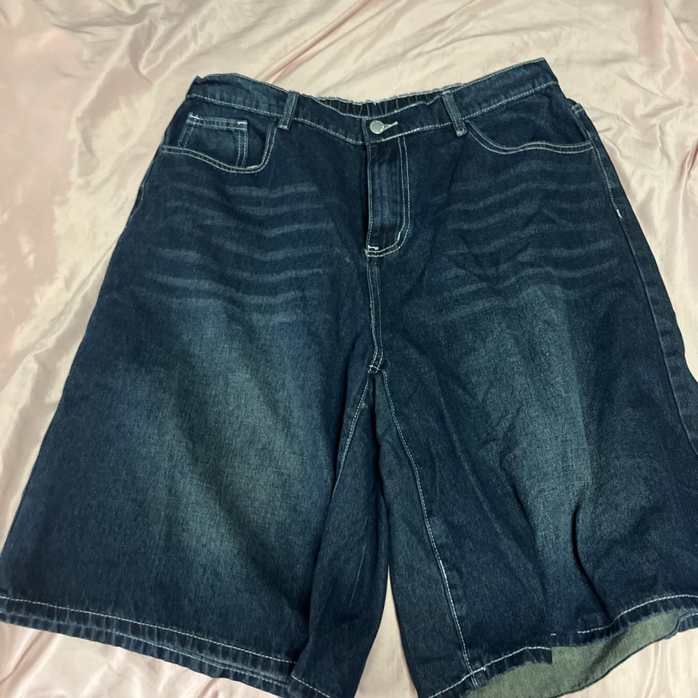 Men's Denim Shorts - Dark Blue